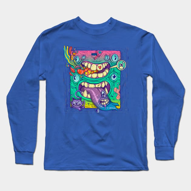 Monster face Long Sleeve T-Shirt by Ilustronauta